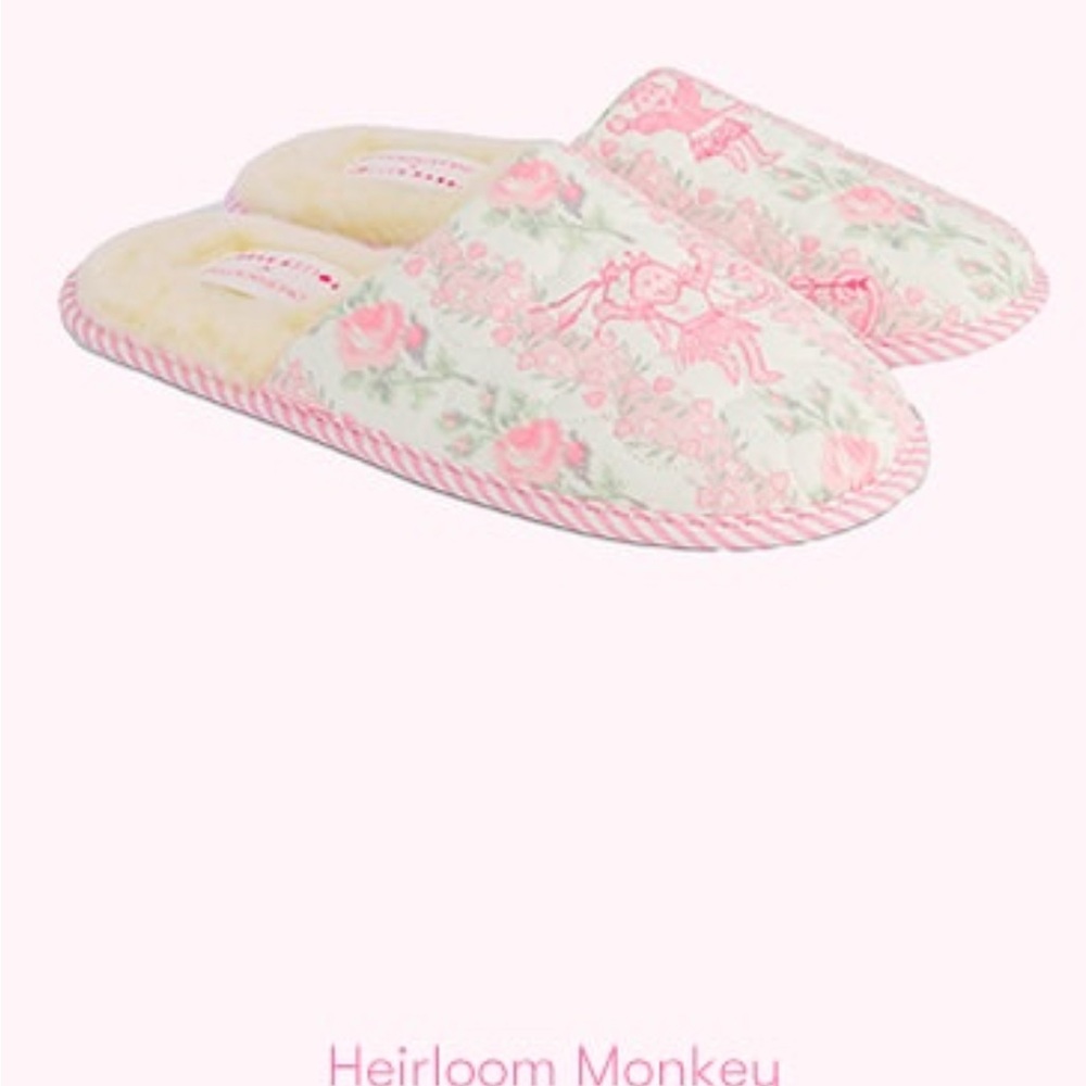LoveShackFancy Pink Floral Slippers